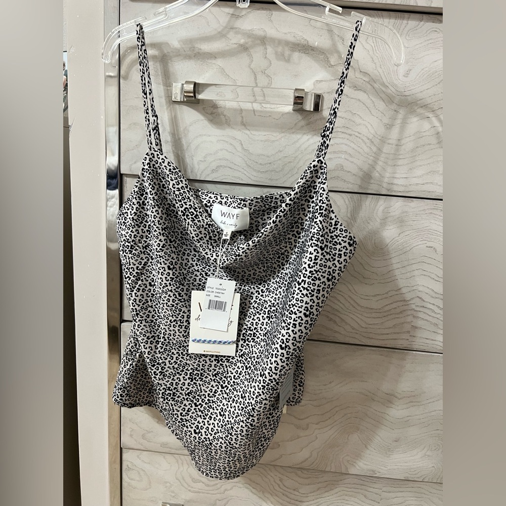 WAYF Monochrome Leopard Print Camisole